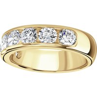 18ct Yellow Gold 2.15cttw Brilliant Cut Channel Set Diamond Half Eternity Ring - Ring Size L