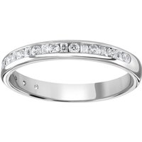 Platinum 0.25cttw Channel Set Dot Dash Diamond Half Eternity Ring - Ring Size R