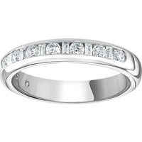 9ct White Gold 0.50cttw Channel Set Dot Dash Diamond Half Eternity Ring - Ring Size G