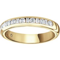9ct Yellow Gold 0.50cttw Channel Set Dot Dash Diamond Half Eternity Ring - Ring Size O