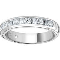 Platinum 1.00cttw Channel Set Dot Dash Diamond Half Eternity Ring - Ring Size Z
