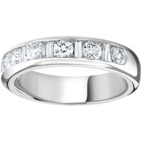 Platinum 1.40cttw Channel Set Dot Dash Diamond Half Eternity Ring - Ring Size M