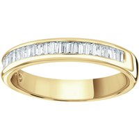 18ct Yellow Gold 0.54cttw Baguette Cut Channel Set Diamond Half Eternity Ring - Ring Size I