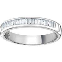 9ct White Gold 0.54cttw Baguette Cut Channel Set Diamond Half Eternity Ring - Ring Size M