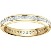 9ct Yellow Gold 1.00cttw Princess Cut Channel Set Diamond Full Eternity Ring - Ring Size W