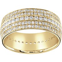 18ct Yellow Gold 1.25cttw Five Row Channel Set Diamond Full Eternity Ring - Ring Size N