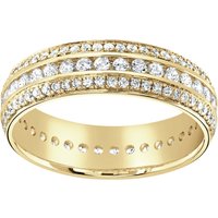 9ct Yellow Gold 1.00cttw Triple Row Channel Set Diamond Full Eternity Ring - Ring Size N