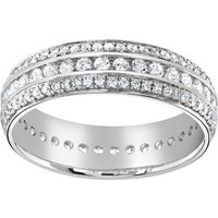 Platinum 1.00cttw Triple Row Channel Set Diamond Full Eternity Ring - Ring Size R