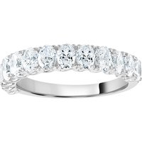 18ct White Gold 1.07cttw Oval Cut Claw Set Diamond Half Eternity Ring - Ring Size R