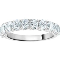 Platinum 1.46cttw Oval Cut Claw Set Diamond Half Eternity Ring - Ring Size V