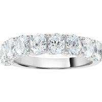 18ct White Gold 2.09cttw Oval Cut Claw Set Diamond Half Eternity Ring - Ring Size W