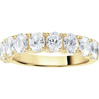 9ct Yellow Gold 2.09cttw Oval Cut Claw Set Diamond Half Eternity Ring - Ring Size Z