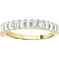 9ct Yellow Gold 1.33cttw Emerald Cut Claw Set Half Eternity Ring - Ring Size F