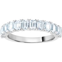 18ct White Gold 1.59cttw Emerald Cut Claw Set Half Eternity Ring - Ring Size X