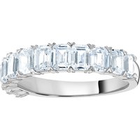 9ct White Gold 2.19 Carat Emerald Cut Half Eternity Ring - Ring Size P