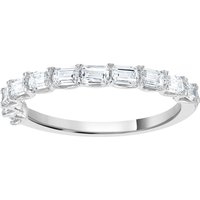 18ct White Gold 0.90 Carat Emerald Cut Half Eternity Ring - Ring Size N