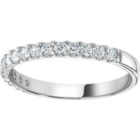 9ct White Gold 0.30 Carat Round Brilliant Cut Claw Set Half Eternity Ring - Ring Size H