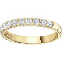 18ct Yellow Gold 0.50 Carat Round Brilliant Cut Claw Set Half Eternity Ring - Ring Size Y