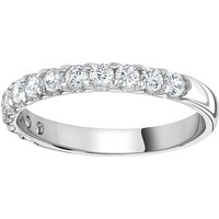 Platinum 0.50 Carat Round Brilliant Cut Claw Set Half Eternity Ring - Ring Size N