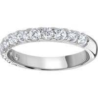 9ct White Gold 0.75 Carat Round Brilliant Cut Claw Set Half Eternity Ring - Ring Size F