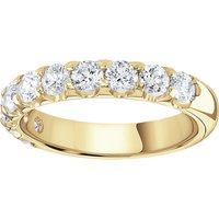 18ct Yellow Gold 1.00 Carat Round Brilliant Cut Claw Set Half Eternity Ring - Ring Size T