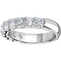 Platinum 1.30 Carat Round Brilliant Cut Claw Set Half Eternity Ring - Ring Size S
