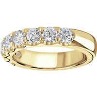9ct Yellow Gold 1.50 Carat Round Brilliant Cut Claw Set Half Eternity Ring - Ring Size V