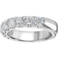 Platinum 1.50 Carat Round Brilliant Cut Claw Set Half Eternity Ring - Ring Size P