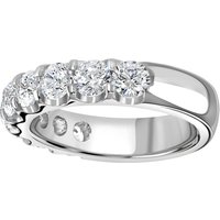 9ct White Gold 2.15 Carat Round Brilliant Cut Claw Set Half Eternity Ring - Ring Size V