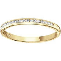 9ct Yellow Gold 0.12 Carat Round Brilliant Cut Channel Set Half Eternity Ring - Ring Size Y