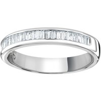 Platinum 0.54cttw Baguette Cut Channel Set Diamond Half Eternity Ring - Ring Size U