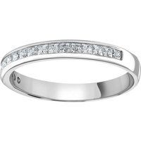 Platinum 0.40cttw Princess Cut Channel Set Diamond Half Eternity Ring - Ring Size K