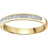 18ct Yellow Gold 0.40cttw Princess Cut Channel Set Diamond Half Eternity Ring - Ring Size P
