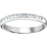 Platinum 0.50cttw Princess Cut Channel Set Diamond Half Eternity Ring - Ring Size H