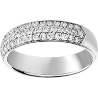 18ct White Gold 0.60cttw Triple Row Pave Set Diamond Half Eternity Ring - Ring Size V