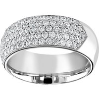 Platinum 1.00cttw Five Row Pave Set Diamond Half Eternity Ring - Ring Size N