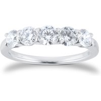 Exclusive Platinum 1.00cttw Brilliant Cut 5 Stone Goldsmiths Signature Diamond Eternity Ring - Ring Size I
