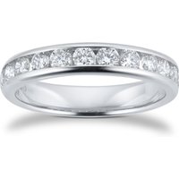 Platinum 0.75cttw Brilliant Cut Diamond Channel Set Eternity Ring - Ring Size O