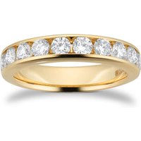 18ct Yellow Gold 1.00cttw Brilliant Cut Diamond Channel Set Eternity Ring - Ring Size M