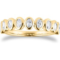 18ct Yellow Gold 0.60cttw Oval Cut Besel Set Diamond Eternity Ring - Ring Size M