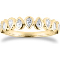 18ct Yellow Gold 0.60cttw Pear Cut Besel Set Diamond Eternity Ring - Ring Size L