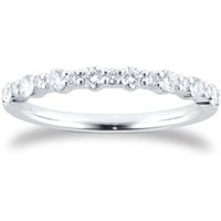 9ct White Gold 0.34cttw Brilliant Cut Diamond Half Eternity Ring - Ring Size M