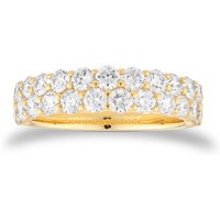 18ct Yellow Gold 1.40cttw Diamond Double Row Eternity Ring - Ring Size O