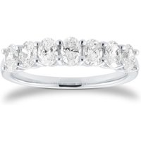 Platinum 1.00cttw 7 Stone Oval Cut Diamond Eternity Ring - Ring Size M