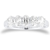Platinum 1.20cttw 5 Stone Oval Cut Diamond Eternity Ring - Ring Size L