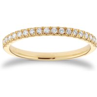 9ct Yellow Gold 0.15cttw Diamond Stacker Half Eternity Ring - Ring Size I