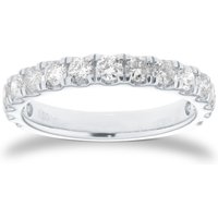 Platinum 1.00cttw Brilliant Cut Diamond Half Eternity Ring - Ring Size Q