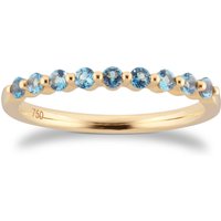 18ct Yellow Gold London Blue Topaz Eternity Ring - Ring Size O