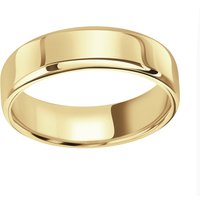 18ct Yellow Gold 6mm Standard Modern Court Court Wedding Ring - Ring Size L