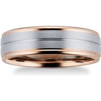 9ct Rose Gold & Palladium Wedding Ring - Ring Size Q